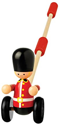 Soldier Push Along Toy - Push and Pull Along Toys for 1 Year Olds, Toddler Toys - Wooden Toys, Perfect 1st Birthday Gifts - Early Development and Activity Toys by Orange Tree Toys
