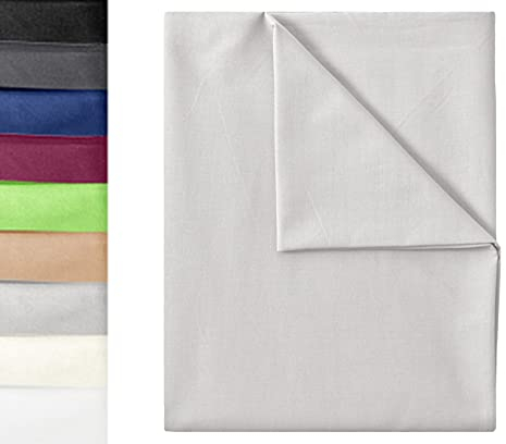GREEN MARK Textilien Klassische Bettlaken | Betttuch | Laken | Leintuch | Haustuch 100% Baumwolle ohne Gummizug vielen Größen und Farben Größe: 150x250 cm, Silber gra