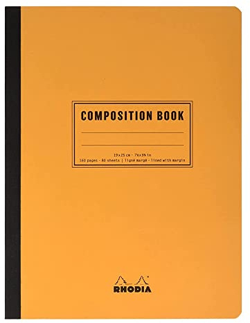 RHODIA 119248C - mjuk anteckningsbok på baksidan sammansättning bok orange - B5 - linjerad - 160 sidor - Clairefontaine vitt papper 80 g/m - klassiskt
