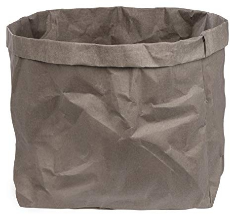 ONVAYA® Aufbewahrungskorb Gold/grau | Krempelbox | Dekobox | Geschenkbox | Lederoptik | vegan | waschbar | Brotkorb | Badaufbewahrung (Grau | XXL)