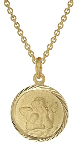 trendor Kinder-Halskette mit Schutzengel Anhänger Gold auf Silber 39030-38 38 cm