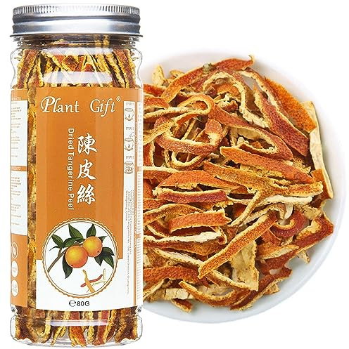Plant Gift PlantGift Thé au pelage de mandarine 80 g, 80 g, peau d'orange séchée, mandarines à base de plantes, thé Chen Pi, riche en antioxydants et vitamine C immunitaire, 1.0 gramme, 4.0 grams