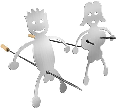 Grillspieße Grillgabel Lustige Frauen Männer geformte Edelstahl Hot Dog und Marshmallow Braten Sticks Metall Handwerk Spieß Stick Barbecue Zubehör für Lagerfeuer Lagerfeuer und Grill