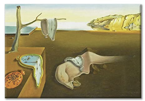 Quadro su Tela Salvador Dalì La Persistenza della Memoria (30x40 cm) 1931 Surrealismo - Stampa Artistica da Parete con Telaio Classic 2 cm Legno Abete - Quadro Moderno Pronto da Appendere