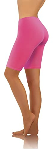 sesto senso Korta leggings för kvinnor, bomull, flickor, cykelbyxor, sportbyxor, färgglada, ROSA, M