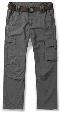 Tianerhay Garçon Pantalon de Randonnée pour Enfants, Pantalon d'extérieur Décontracté à Séchage Rapide Léger idéal pour l'escalade, Le Camping et la pêche Gris-13 Ans