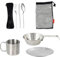 REFORUNG Set di Stoviglie per Esterni in Acciaio Inossidabile Set Piatti Bicchieri e Posate Campeggio con Piatto Tazza Ciotola Posate con Sacchetto a Rete per Picnic Pentole All'aperto (8 Pz)