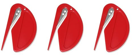 Papierschneide-Mehrzweck-Brieföffner mit scharfer Klinge, Werkzeug für Kraftpapier, Scrapbooking, Verpackung, Verpackung, Weihnachtsumschlag, Briefschneider, Rot, 3 Stück