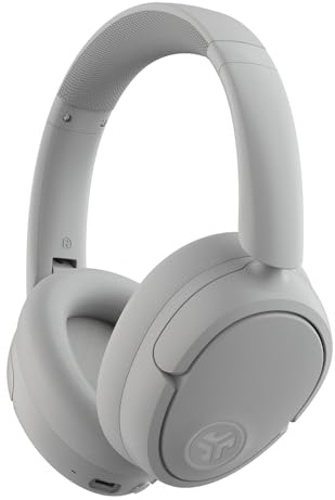 JLab JBuds LUX ANC Casque Bluetooth sans Fil Anti Bruit Pliable - Casque Réduction de Bruit Active Supra Auriculaire Audio avec Micro pour Musique et Télétravail, 70+ Heures d'Autonomie, Nuage Blanc