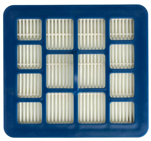 vhbw filtre remplacement pour Hoover T108, 35601289 pour aspirateur - filtre d'évacuation HEPA bleu foncé/blanc