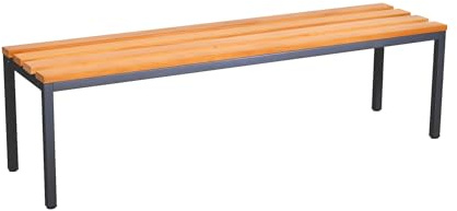 Furni24 Banc pour vestiaires - 200 x 42 x 40 cm, Banc de Sport en Bois Vrai (Anthracite, 150 cm)