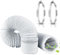 Tubo flexible de aluminio de 100 mm, longitud de 5 m, color blanco, PVC, tubo de ventilación, manguera con 2 neumáticos de acero, manguera de aire acondicionado, aire acondicionado para aire