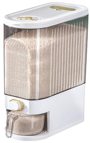 Reisspender, Frischhaltedose mit Messbecher, luftdichtes Reisaufbewahrungsfass mit Zeitzeiger, Müsli, Trockenfutter, Küche, Speisekammer