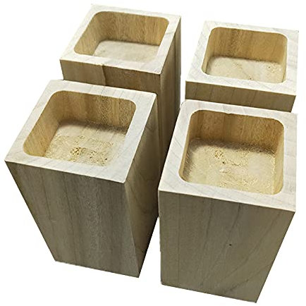 Kraftiga sänghöjare i trä i 4 delar (5 x 5 cm) höjer möbelhöjd för sängar soffor och stolar hållbara möbelhöjare för maximal stabilitet