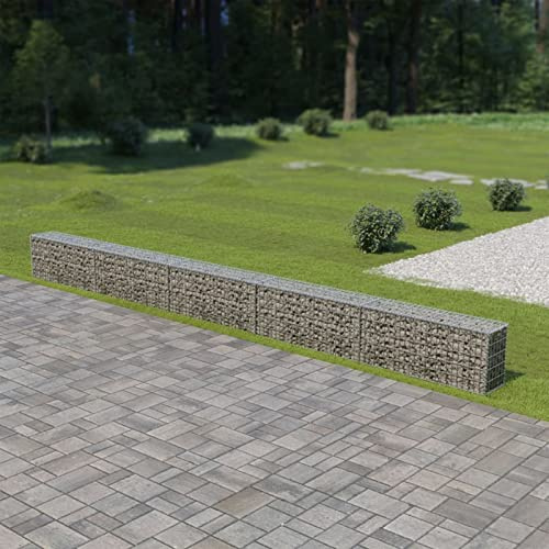 Snsowed Gabbione con Copertura in Acciaio Zincato 600x30x50 cm,Articoli di ferramenta,Barriere e recinzioni,Pannelli per recinzioni-143583