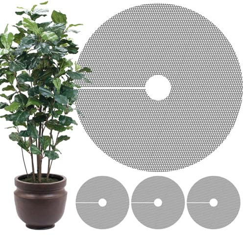 Sghtil Rejilla para macetas, 4 piezas cubiertas para macetas – Antiexcavación gatos ajustable para plantas de interior exterior balcón jardín terraza