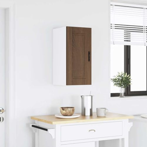 Nqyjm - Mueble de almacenamiento suspendido con estantes y puerta, armario de pared de cocina, Oporto roble marrón, madera de ingeniería, pared armario flotante para cuarto de baño, salón, modelo 1
