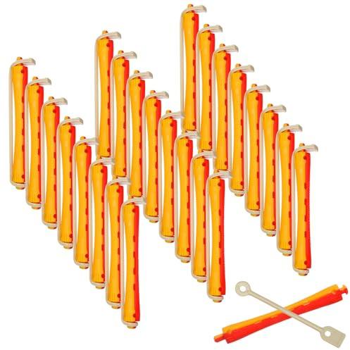 GETAJGHSD Bigodini per Permanente con Elastico 24 Pezzi Kit Bigodini a Spirale per Chioma Naturali Strumento da Parrucchiere per Styling Casalingo e Professionale Riduce Danni e Mantiene