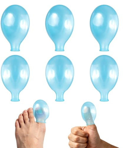 6 Pcs Waterproof Foot & Finger Protector, Reusable Silicone Waterproof Foot Cover for Shower, Big Toe Protector for Swimming, Bathing, Injury Pedicure, Manicure, Finger Cracking (3 Large 3 Small)