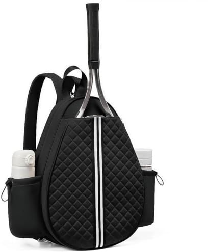 MEETOZ Tennis Bag Men and Women, Large Waterproof Tennis Backpack with 2 Side Pockets, Holds 2 Racquets, Convertible Shoulder Strap, for Tennis, Badminton and Pickleball Gear