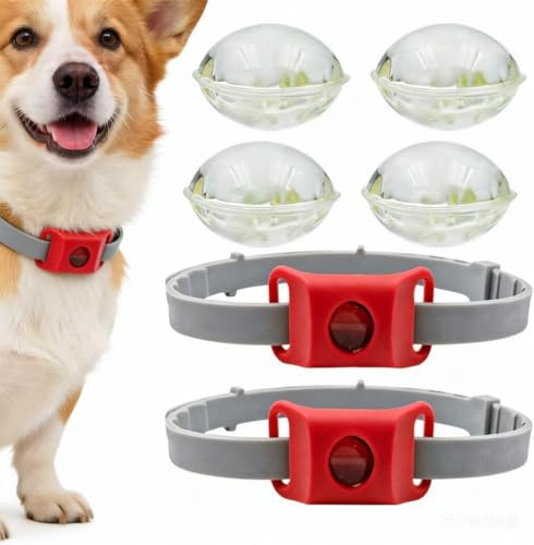 Collare Antiparassitario Per Cani, Confezione da due collari antipulci e zecche per animali domestici, regolabili e taglia unica, per una protezione duratura contro pulci, zecche e pidocchi.