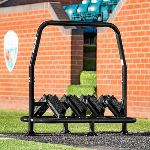 FORZA Heavy Duty Boot Wiper & Scraper – Outdoor Mud Cleaner with Steel Frame, Ideal for Farms, Sports Clubs & Construction Sites (Black, Dual Sided, Bolt-To-Floor)