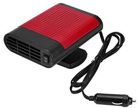 12V Ventilatore del riscaldatore per auto Demister Sbrinatore Ventilatore di aria calda Auto Riscaldamento elettrico portatile per finestra Riscaldamento Asciugatrice Ventilatore (Nero rosso)
