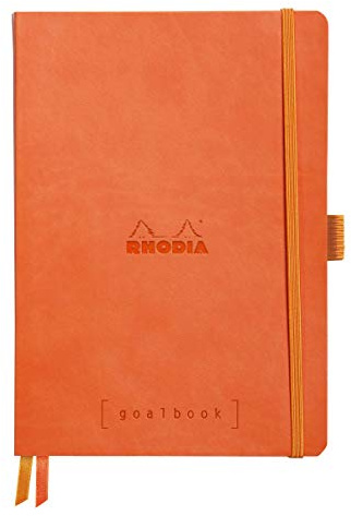 Rhodia 117583C Anteckningsbok Goalbook (DIN A5, 14,8 x 21 cm, prick, praktisk och trendig, med mjukt lock, 90 g vitt papper, 120 ark) 1 st, röd