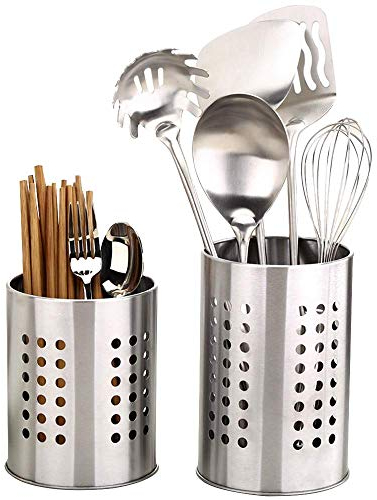 Feelava Lot de 2 porte-ustensiles de cuisine en acier inoxydable anti-rouille pour organiser les tiroirs et comptoirs