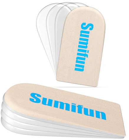 Sumifun Heel Lift, 4-Layer 1 Inch Gel Shoe Lifts for Women Uneven Legs, Adjustable Orthopedic Heel Lifts for Heel Pain and Leg Length Discrepancy, Heel Wedge Inserts 1/4 1/2 3/4 (Size S, Beige)