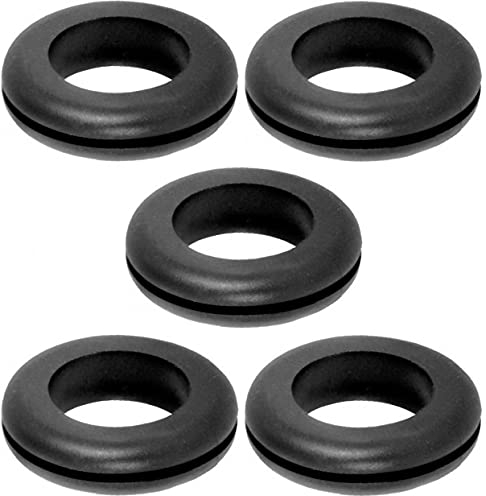cyclingcolors 5x passacavo in gomma nero gommini elettrico guarnizione anello fori filo spina cavo tappo (D1 = 20 x d =16 x H1 = 2.5 mm)