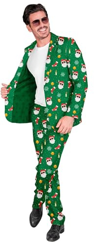 W WIDMANN MILANO Party Fashion - Abito Natalizio da Uomo, Costume da Babbo Natale, Giacca e Pantaloni, Festa di Natale