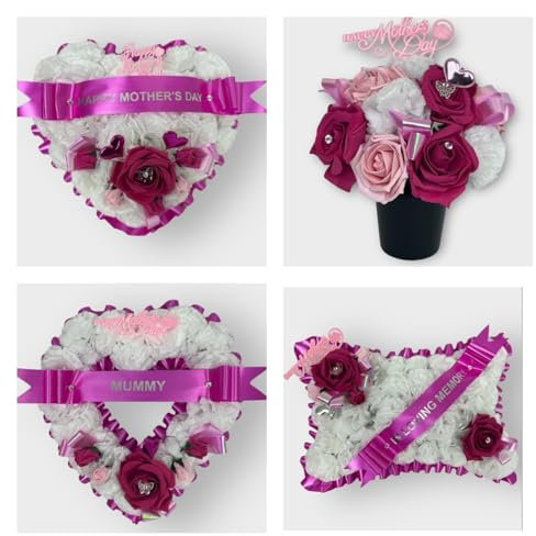 Funeral Flowers Wreath Heart Mother's day flowers Memorial Tribute Artificial tribute mum, dad, gran, nan