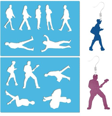 GORGECRAFT 2 Estilos Plantilla de Figura Humana Hombre Mujer Caminando Personas Plantillas de Dibujo Acrílico Corte Lapidario Plantilla de Joyería de Cuero para Pintar En Madera Álbum de Recortes