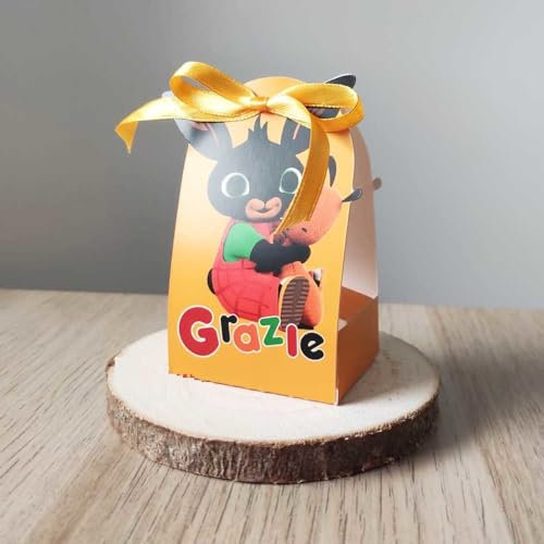 gio 9 pz Scatola porta confetti Bing, 5.8 x 5.8 x 10 cm, Festa di compleanno, Battesimo, Comunione