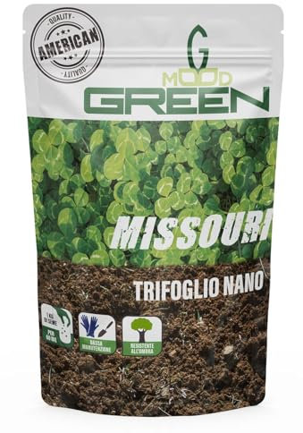 GREENMOOD MISSURI Trifoglio Nano American Quality Bassa Manutenzione pochi tagli mensili (FINO a 50 m2 X 0,500 Kg)
