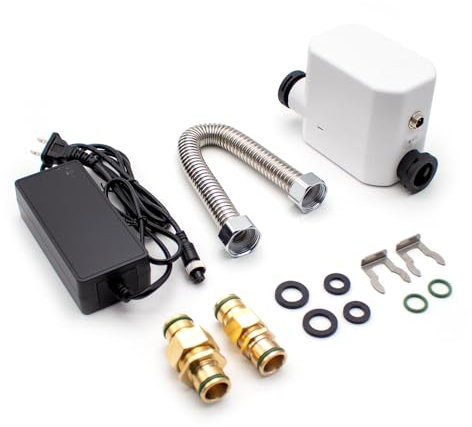 LeTkingok Bomba de Refuerzo de Inodoro Inteligente Sin Tanque de Agua, Bomba de Agua Automática Doméstica de 90W 30L/MIN con Adaptador de Corriente Tubo Corrugado