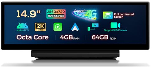 XTRONS 14.9 Inch Android 13 Car Stereo for Audi A6 A7 RS6 RS7 S6 S7 2012-2015 MMI 3G/3G+ System, 2K IPS Touch Screen 4+64 GB 4G LTE Car Radio GPS Navigation Support Wireless CarPlay Android Auto