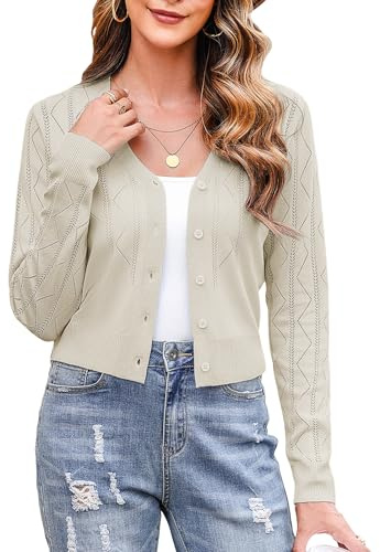 Totatuit Womens Long Sleeve Knit Cardigan V Neck Button Down All Season