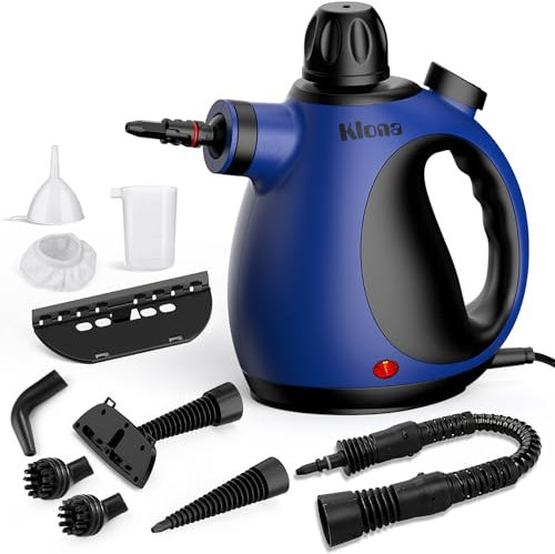 Klona Tragbarer Dampfreiniger, Dampfreiniger für Zuhause, Mehrzweck-Dampfreiniger mit 10 Zubehörteilen für Teppiche, Vorhänge, Sofas, Küche, Wanzen, Badezimmer und mehr