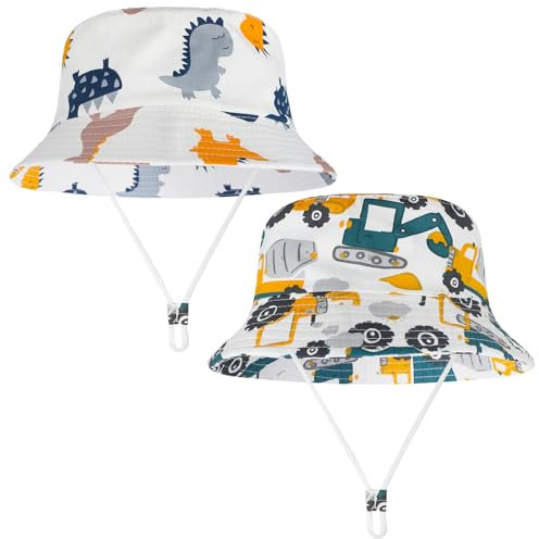 Utensilsto 2 Stück Sonnenhut Baby Kinder,Verstellbarer Fischermütze,Atmungsaktiv Fischerhut,Strandhut Fischerhut für Jungen Mädchen