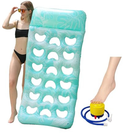 Furforstk gonfiabile mare adulti 170 x 80cm gonfiabili mare adulti Con dispositivi gonfiabili materassino gonfiabile mare, materassino piscina Per adulti, divertimento estivo, festa in acqua (blu)