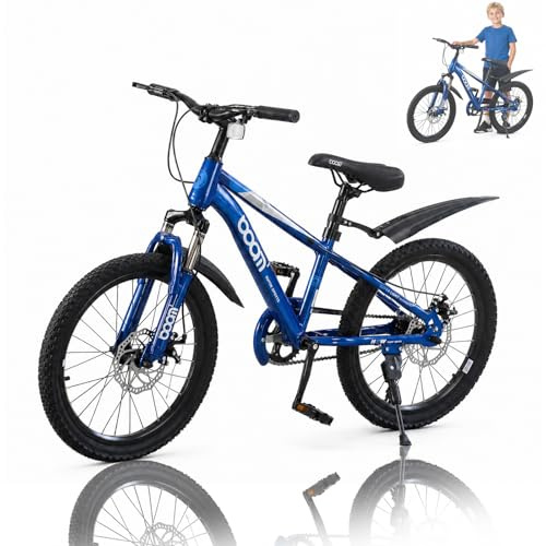 BSTSEL Children's Road Bike 18/20/22 inch Blue Pink Grey Kids Bicycle Boys&Girls Children Bicycle with Mudguard and Double Disc Brakes Ages 5-12 Years Old Children Bike Gift (Blue,18 inch)