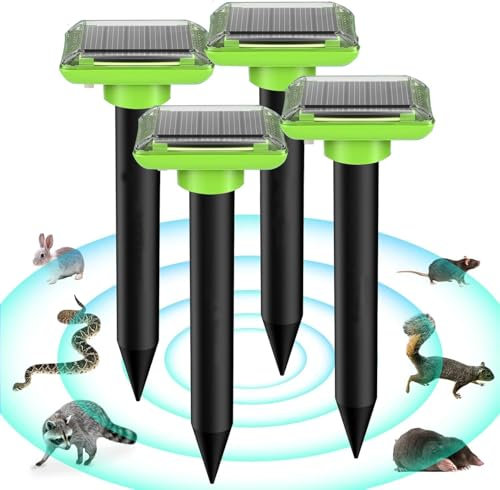 Répulsifs solaires Anti 4 pièces -Taupes - Répulsif Contre Les Taupes - Répulsif Contre Les campagnols - Répulsif Solaire Contre Les Taupes - Répulsif à ultrasons
