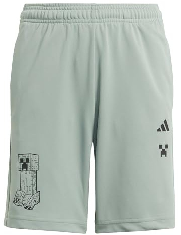 adidas Unisex Kids Minecraft Training Short, Silver Green, 11-12 Years