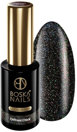 Hybrid Nagellack Schwarz mit Glitter 10 ml Different Chick Nr. 560 Glänzend deckend langanhaltend