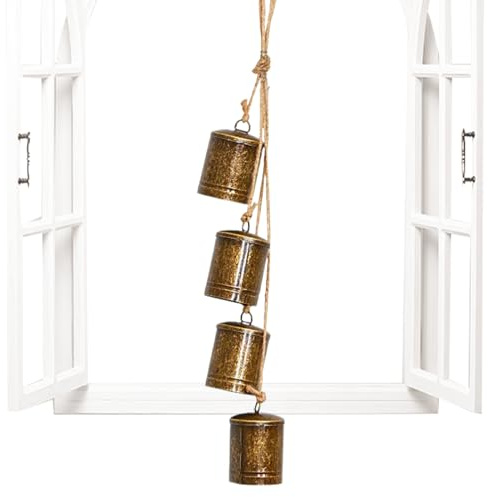Fierudeng Campanas Navideñas Decoración - Campana Colgante para Hogar - Cencerro Rústico con Sonido para Árbol de Navidad Jardín Exterior Puerta