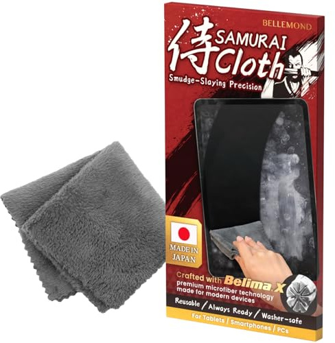 BELLEMOND「Samurai Cloth」Japanese Microfiber Cleaning Cloth | Washable, Reusable, Lint Free Cloth for Phones, Laptops, Camera Lenses, Screens & Electronics | Made in Japan | Small