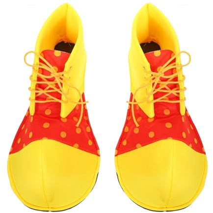 VALICLUD Zapatos Grandes de para Disfraz de Halloween Accesorios de Cosplay Flexibles y Cómodos Diseño Amarillo Puntos Rojos para Fiestas y