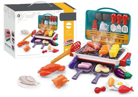 Sensoriskt Kök För Barn, 35 St Interaktiv Leksaksgrillset För Barn, Barngrill Med Rökljud, Simulering Matlagning Interaktiva Leksaker, För Flickor Pojkar Julflickor green